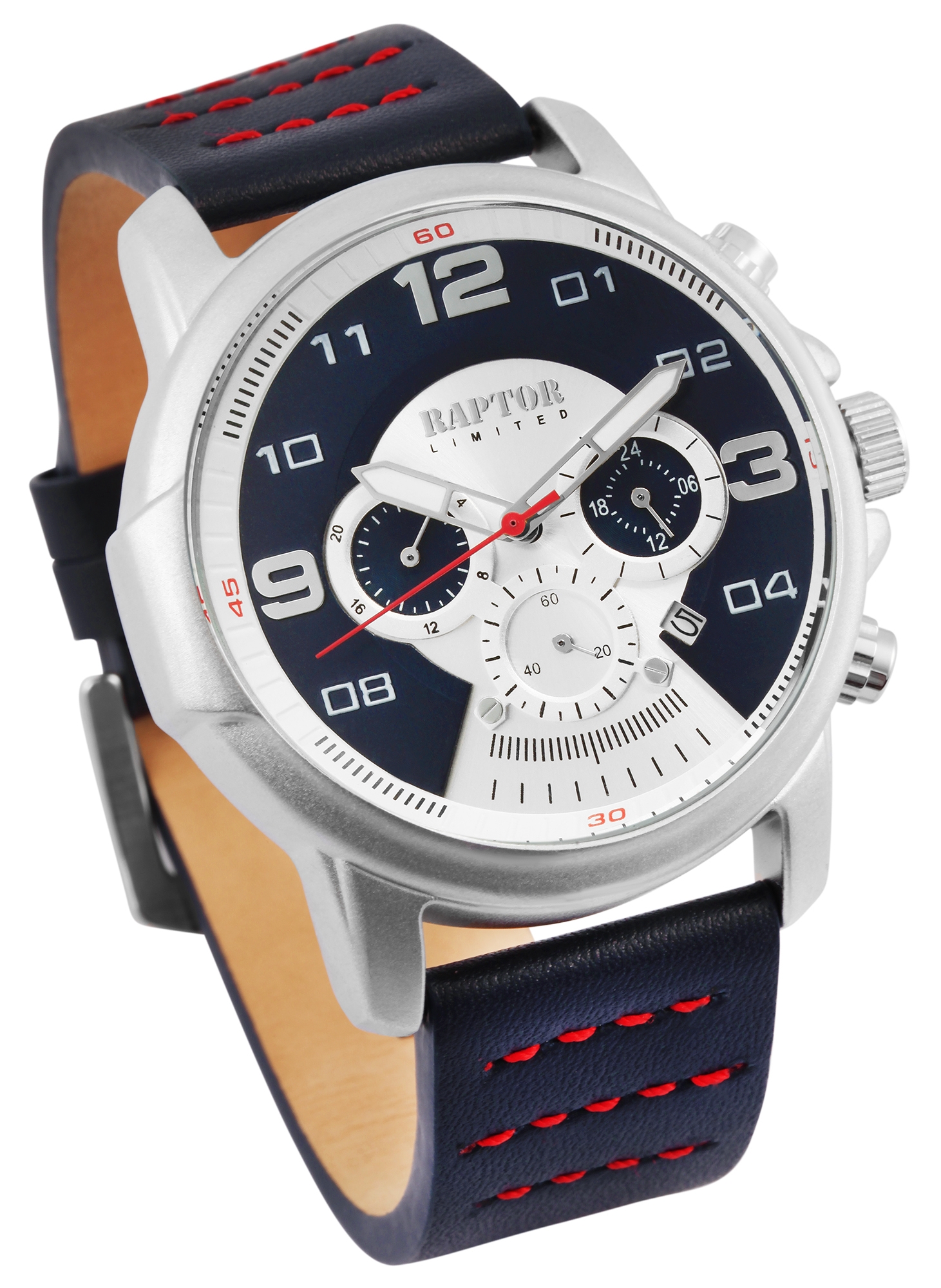 RAPTOR LIMITED Herren Chronograph mit Echtlederarmband ...