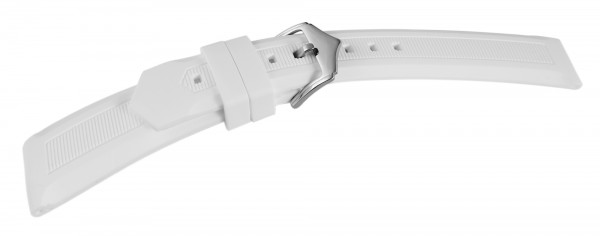 Silikon-Uhrenarmband, weiß, Dornschließe, 12 mm - 28 mm