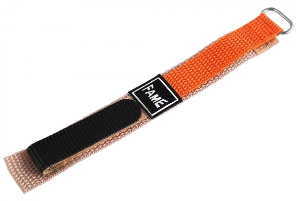 Klettband Textil Armband in orange, , flach, 22 mm