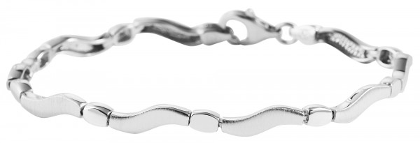 925/- Echt Silber Armband "Filia", matt/poliert, 925/rhodiniert