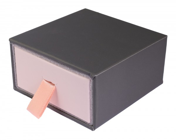 Schmuckboxen aus Pappe, VE 6, grau/rosa