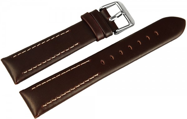 Hochwertiges Echt-Lederband, braun, 18 mm & 20 mm