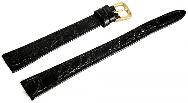 Echt-Lederband in schwarz, 12mm
