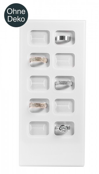 Ringaufsteller für 10 Ringe, Acryl, 21 x 9,5 x 4,5 cm