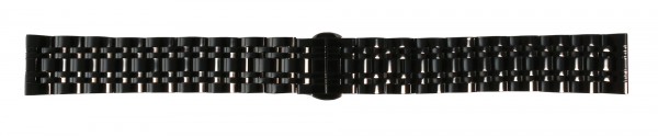 Uhrenarmband aus Edelstahl mit Butterflyschließe, schwarz, 14 - 22 mm