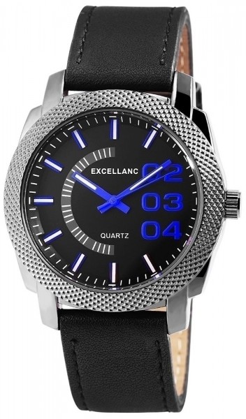 Excellanc Herren-Uhr mit Armband aus Lederimitat