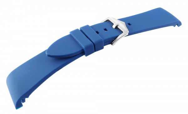 Silikon Uhrenarmband, Dornschließe, blau, 18 - 24 mm