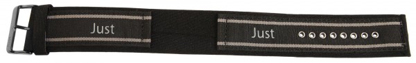 Just Textil Unterlegband in schwarz/grau, 24 mm Anstoß, Edelstahldornschließe