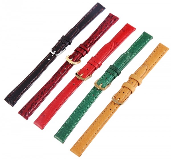 Echtleder-Uhrenarmbänder, verschiedene Farben, VE 12, 10 mm