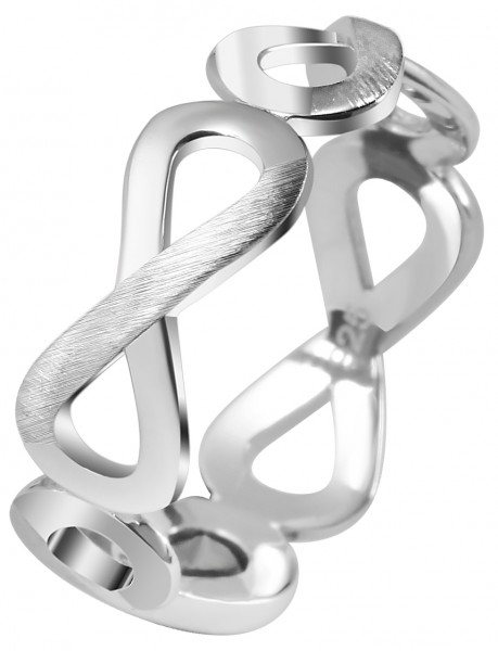 925/- Echt Silber Ring "Evie", Infinity, 925/rhodiniert