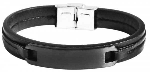 Akzent Armband aus Echtleder und Edelstahl