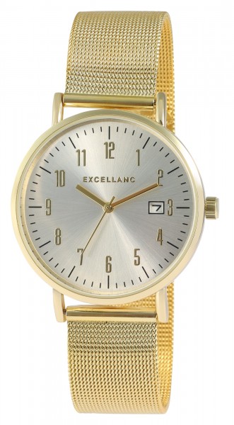 Excellanc Herrenuhr mit Edelstahl Meshband,