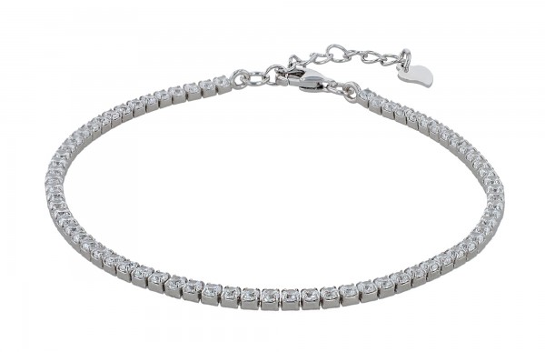 925/- Echt Silber Tennisarmband "Twyla" mit weißem oder buntem Besatz, rhodiniert