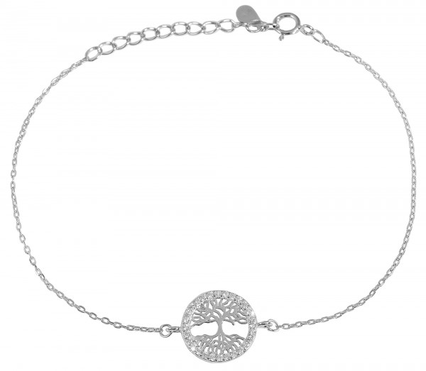 925/- Echt Silber Armband "Bina", Lebensbaum, Zirkoniabesatz