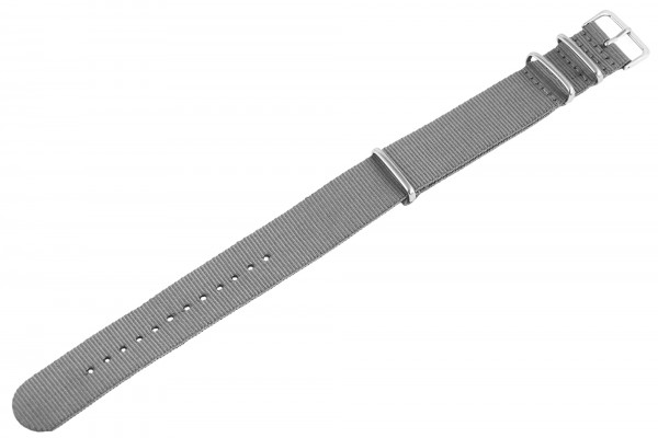 Nylon-Uhrenarmband, grau, Dornschließe, 14 mm - 22 mm