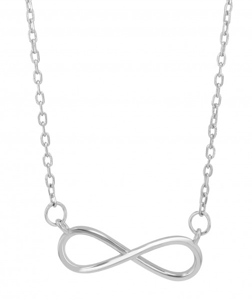 925/- Echt Silber Infinity-Halskette "Ysabel", rhodiniert, 42+5 cm