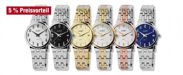 Just Damen Uhren mit Edelstahlband im 6er-Set, 5% Preisvorteil