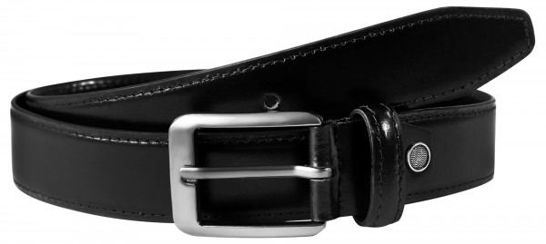 Leonardo Verrelli Gürtel Echt Leder Gürtel, kürzbar, schwarz, 90 cm - 130 cm