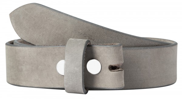 Leonardo Verrelli Echtleder Gürtel für Wechselschnallen, grau, 80 cm - 115 cm
