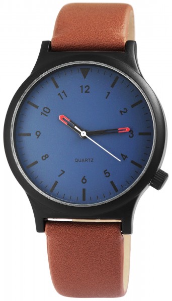 Excellanc Uhr für Herren mit Lederimitationsarmband