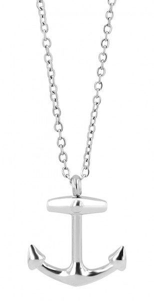 Akzent Halskette mit Ankeranhänger "Elio", Edelstahl, 45+5 cm