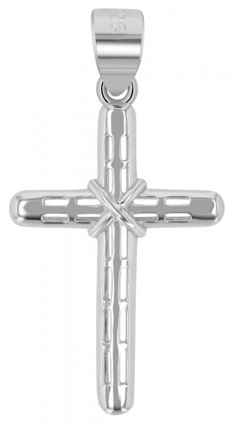 925/rh Echt Silber Kreuz Anhänger "925/rh Echt Silber", gemustert